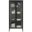 VITRINE in Schwarz  - Schwarz, Trend, Glas/Metall (80/180/35cm) - Xora
