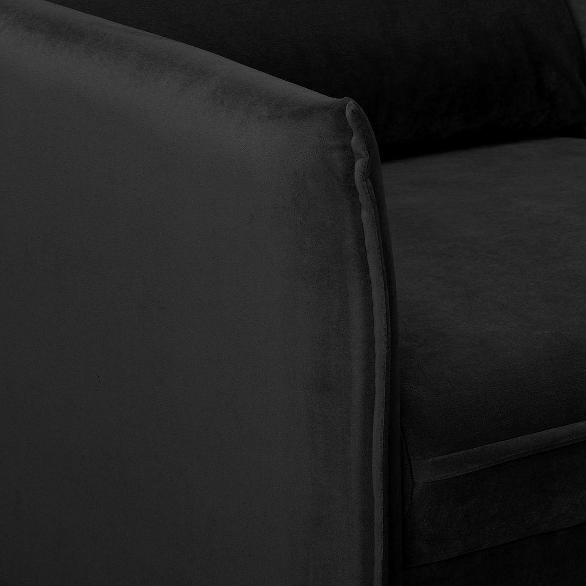 2-SITZER-SOFA JULI Samt Schwarz  - Schwarz, Design, Holz/Textil (138/86/100cm) - P & B