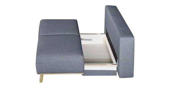 BOXSPRINGSOFA in Blau, Grau  - Blau/Grau, Design, Holz/Textil (203/97/107cm) - Dieter Knoll