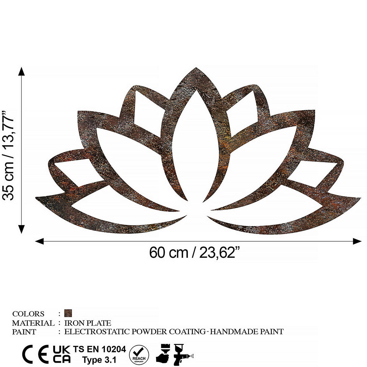 METALLBILD  - Bronzefarben, Basics, Metall (35/60cm)