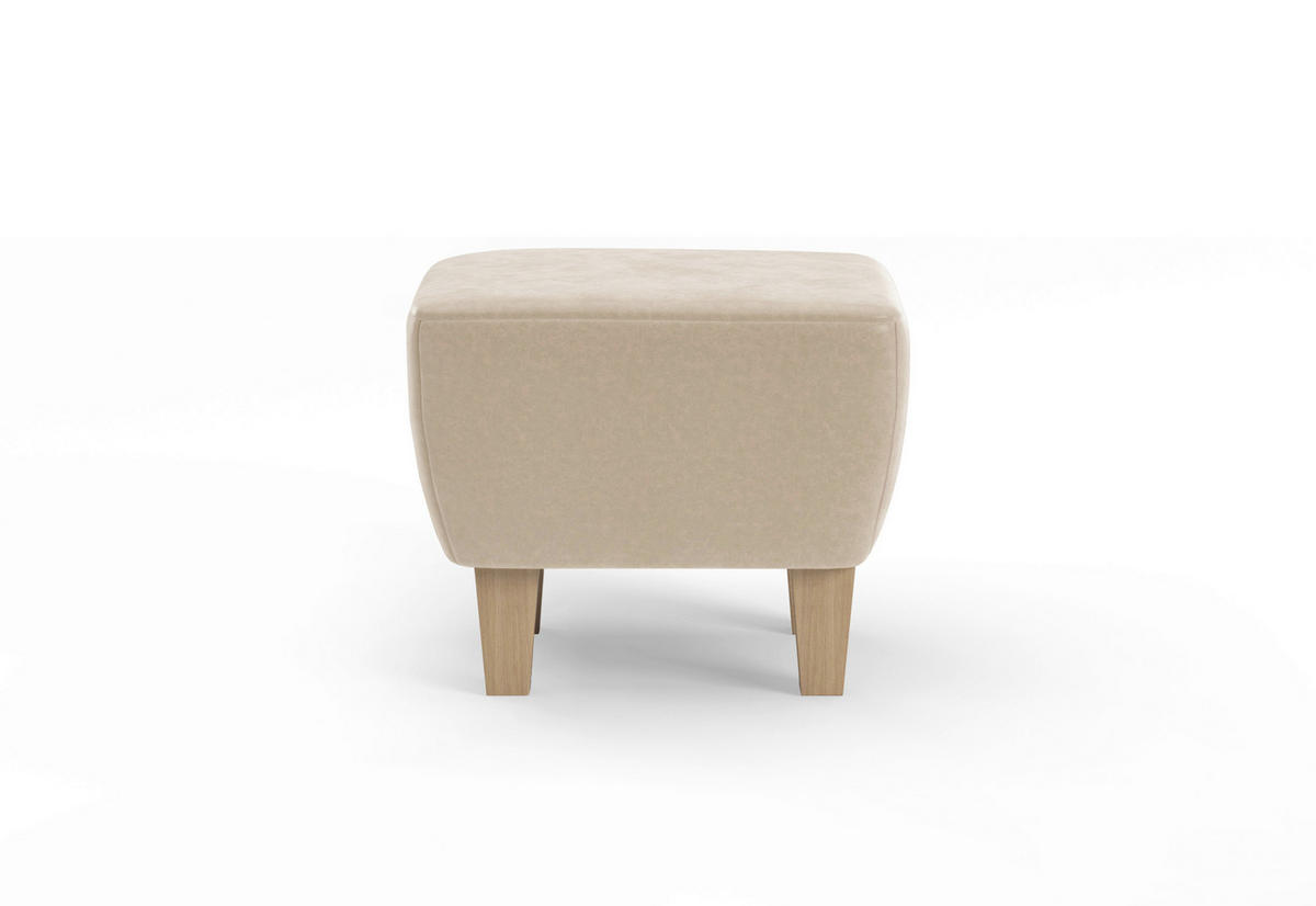 HOCKER Mikrofaser Beige  - Eichefarben/Beige, KONVENTIONELL, Holz/Textil (56/46/56cm) - Sit & More