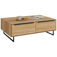 COUCHTISCH Brunei Buche furniert, massiv rechteckig Buchefarben  - Buchefarben/Schwarz, Design, Holz/Holzwerkstoff (110/40/70cm) - Livetastic