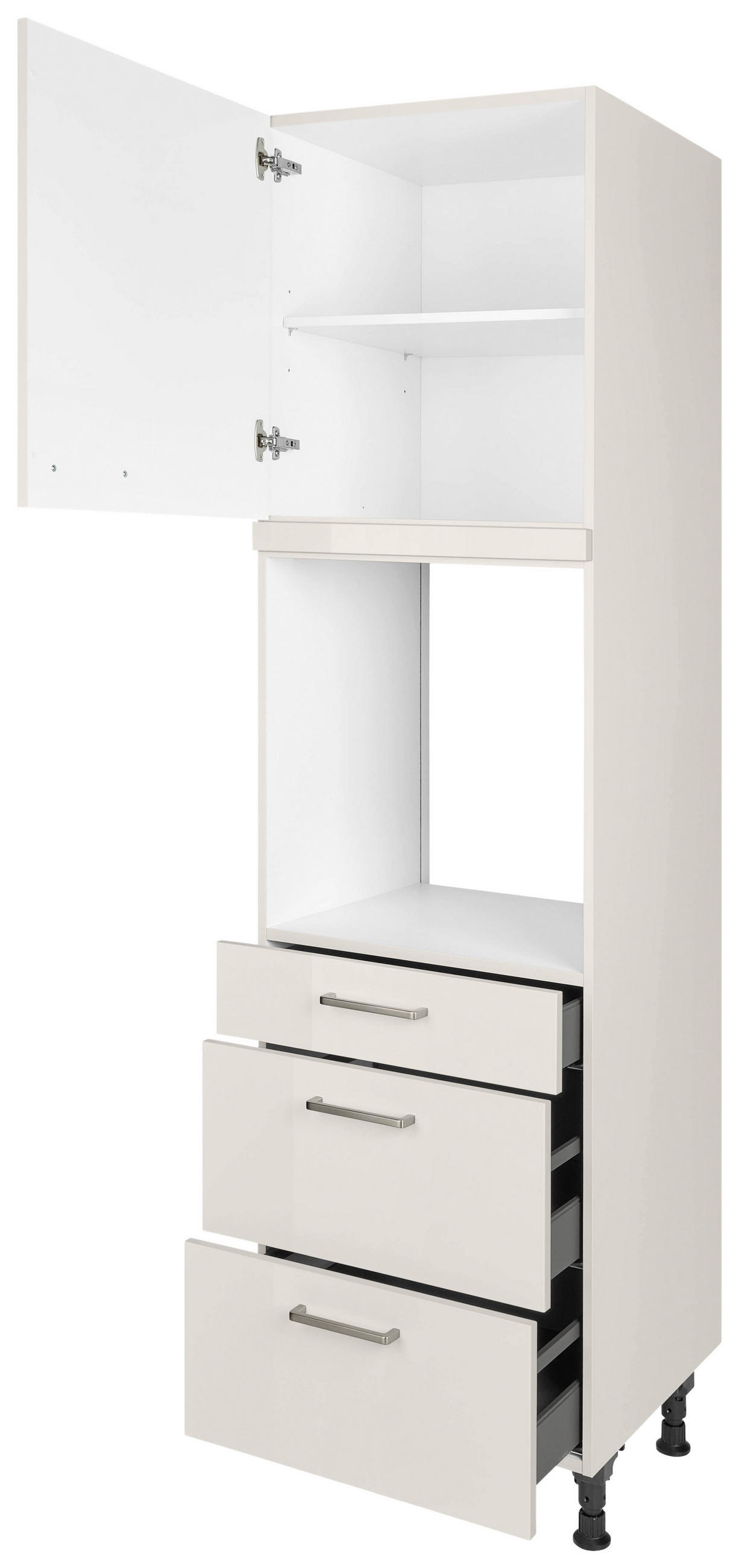 GERÄTEUMBAUSCHRANK 60/216,6/58 cm  in Hellgrau  - Edelstahlfarben/Hellgrau, MODERN, Holzwerkstoff/Metall (60/216,6/58cm) - Nobilia