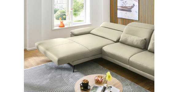 ECKSOFA in Echtleder Naturfarben  - Schwarz/Naturfarben, Design, Leder/Metall (193/332cm) - Dieter Knoll