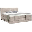 BOXSPRINGBETT 160/200 cm  in Beige  - Beige/Schwarz, Design, Kunststoff/Textil (160/200cm) - Hom`in