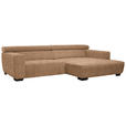 ECKSOFA in Webstoff Orange  - Schwarz/Orange, KONVENTIONELL, Textil/Metall (279/182cm) - Hom`in