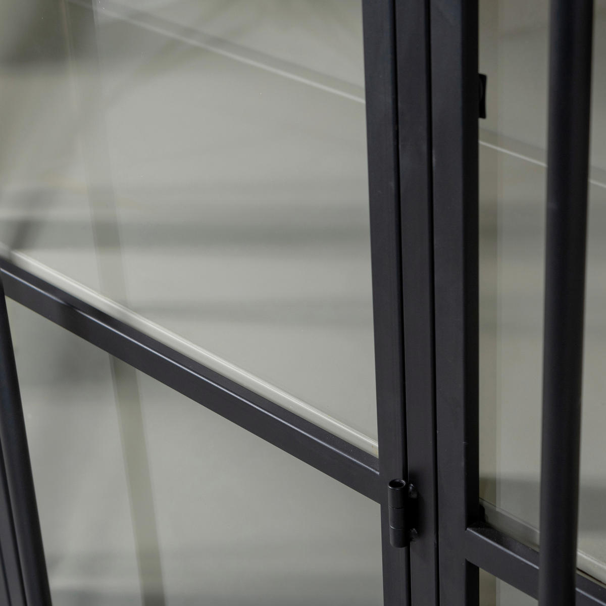 VITRINE in Schwarz  - Schwarz, Design, Glas/Metall (96/200/40cm) - Livetastic