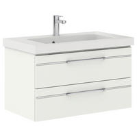 WASCHTISCHKOMBI 92 cm  - Chromfarben/Weiß Hochglanz, KONVENTIONELL, Holzwerkstoff/Stein (92cm) - Pelipal