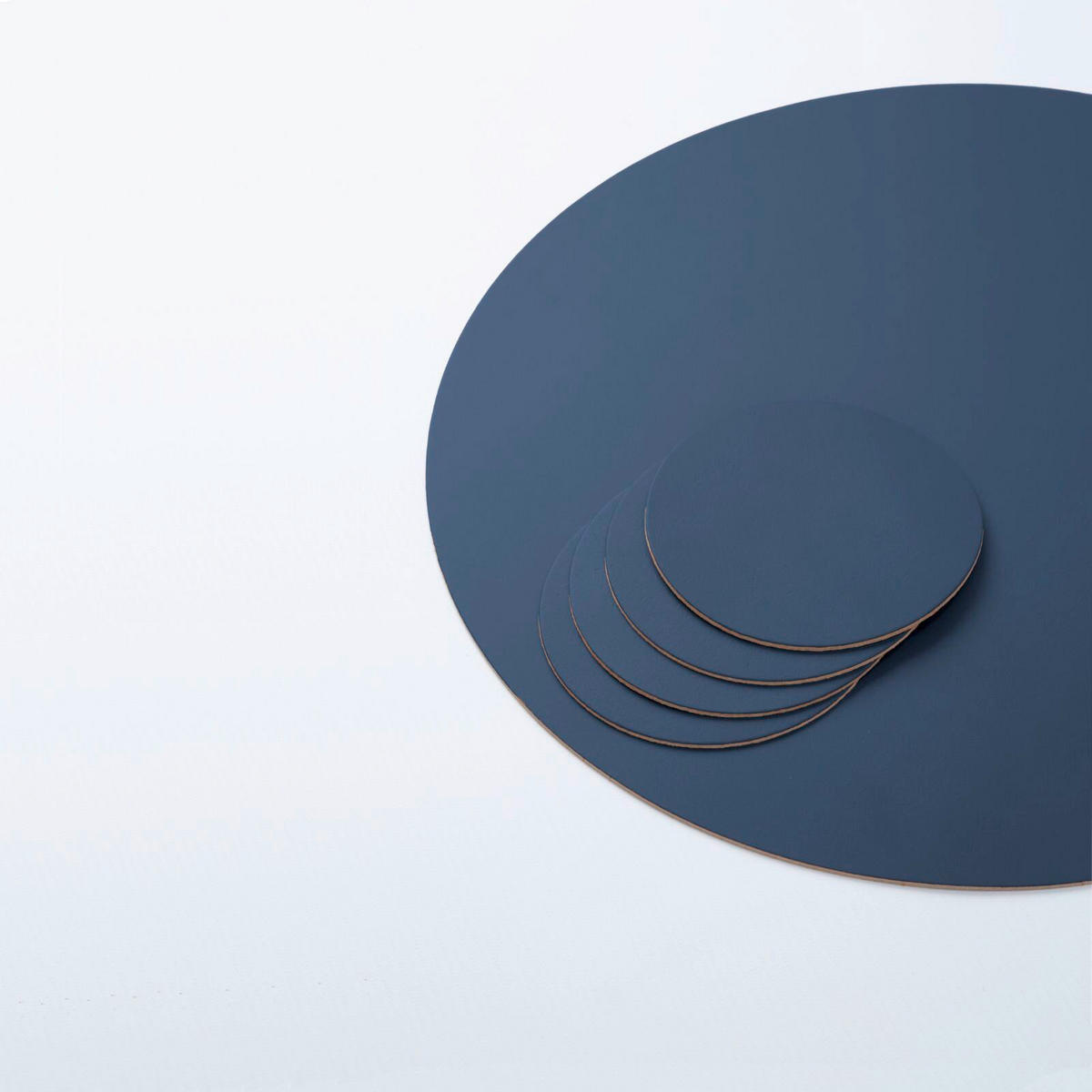 GLASUNTERSETZER  - Petrol, Basics, Leder (11/11/0.2cm)