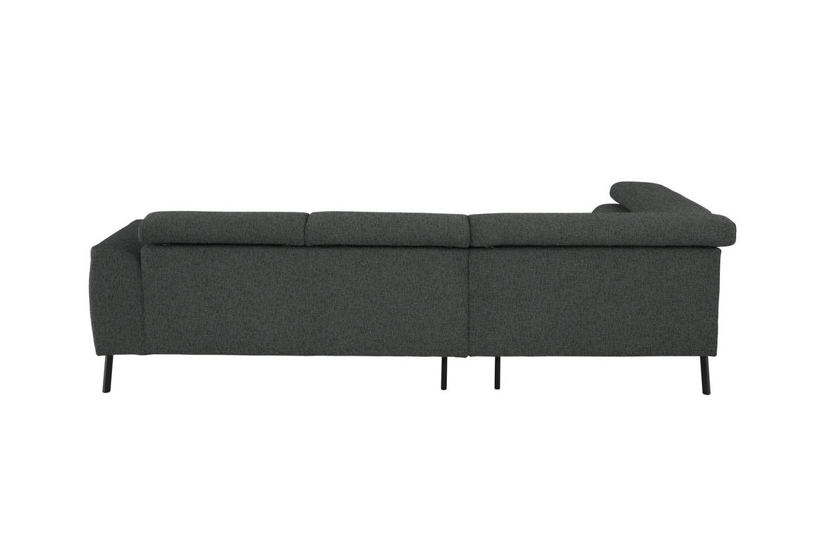 ECKSOFA in Chenille Dunkelgrau  205/280 cm  - Dunkelgrau/Schwarz, Design, Textil/Metall (205/280cm) - Xora