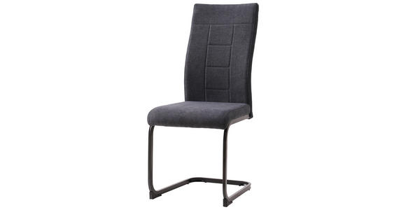 SCHWINGSTUHL in Stahl Webstoff - Schwarz/Grau, Design, Textil/Metall (43/99/62cm) - Carryhome