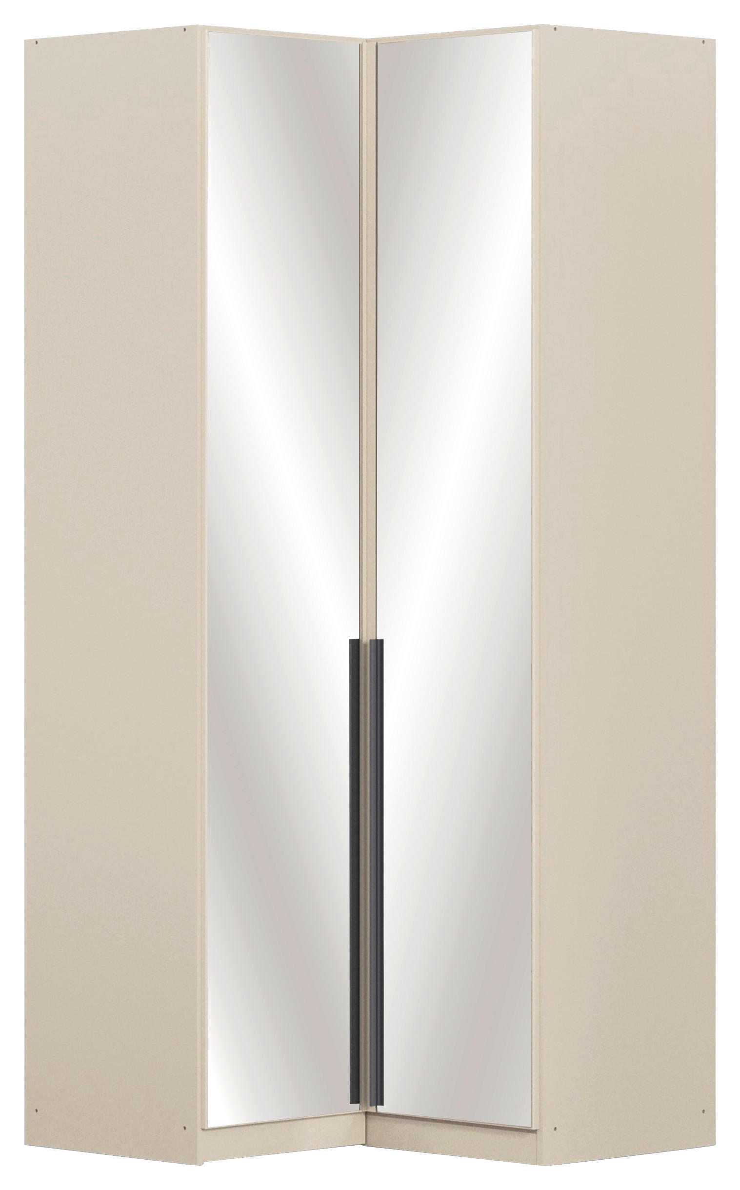 ECKKLEIDERSCHRANK 100/229/102 cm Champagner  - Champagner/Grau, MODERN, Glas/Holzwerkstoff (100/229/102cm) - Rauch Möbel