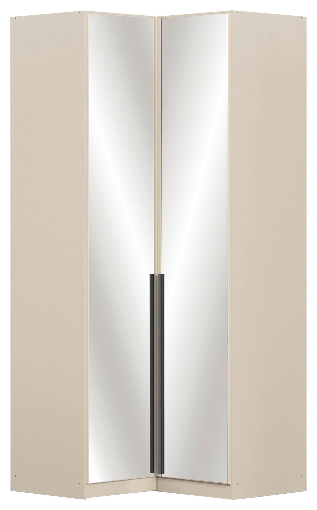 ECKKLEIDERSCHRANK 100/229/102 cm  - Champagner/Grau, Modern, Glas/Holzwerkstoff (100/229/102cm) - Rauch Möbel