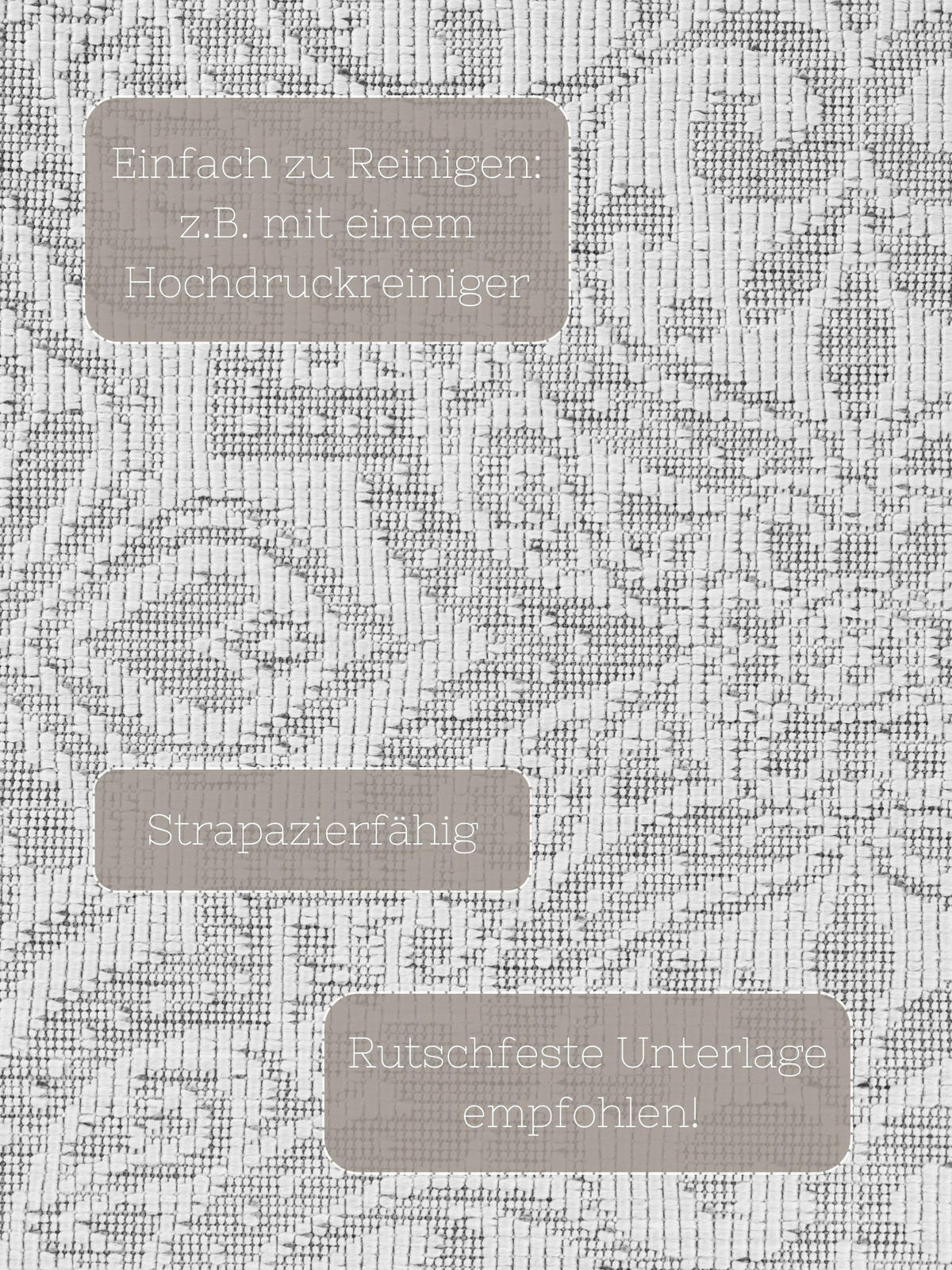 OUTDOORTEPPICH 160 cm Duet Weiß, Grau  - Weiß/Grau, Design, Kunststoff (160cm) - Hanse Home