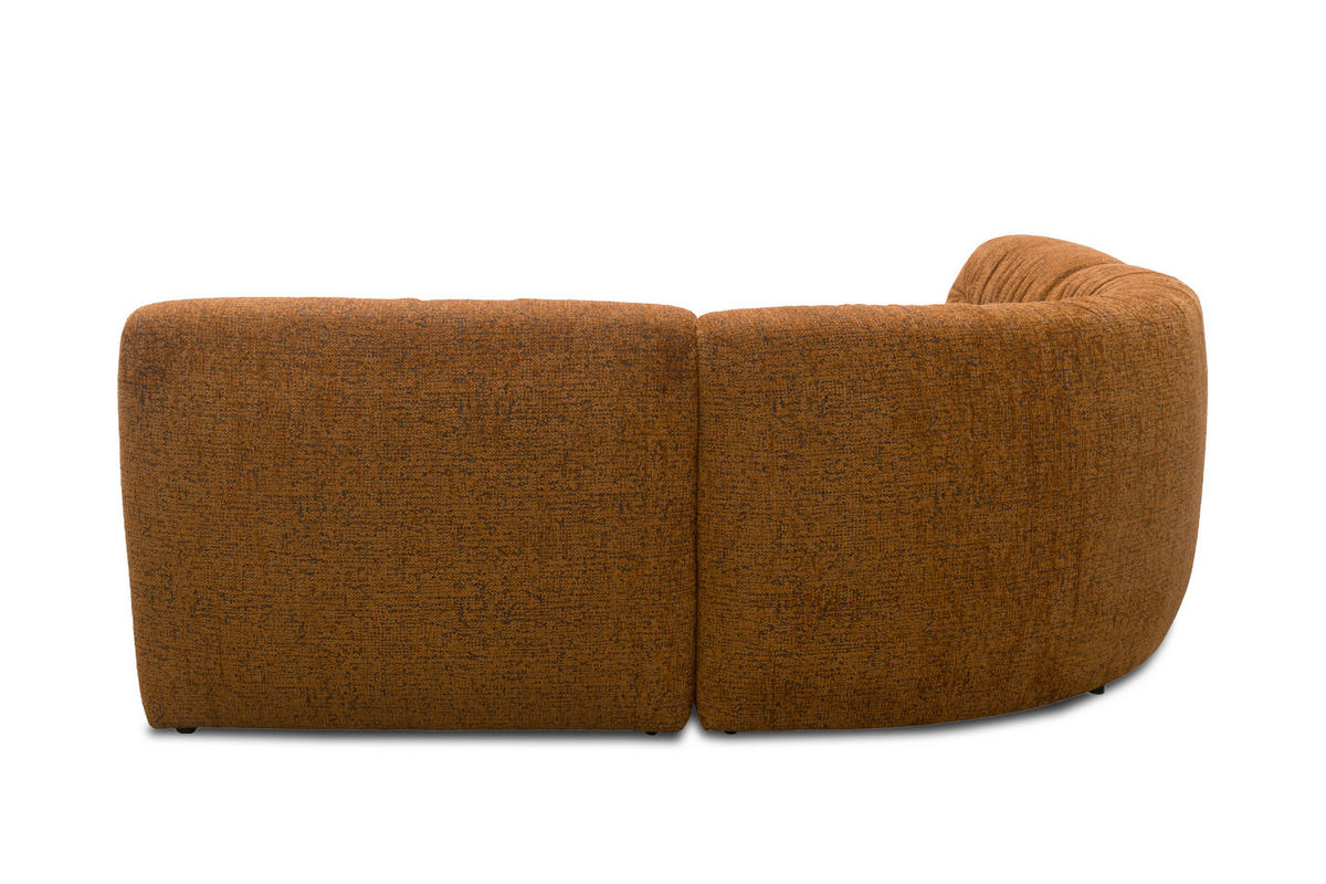 ECKSOFA 800 027 Kupferfarben Chenille Rücken echt  - Schwarz/Kupferfarben, MODERN, Kunststoff/Textil (214/214cm) - Livetastic