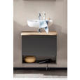 WASCHTISCHUNTERSCHRANK 61/55/40 cm  - Silberfarben/Eiche Wotan, Natur, Holzwerkstoff/Kunststoff (61/55/40cm) - Xora