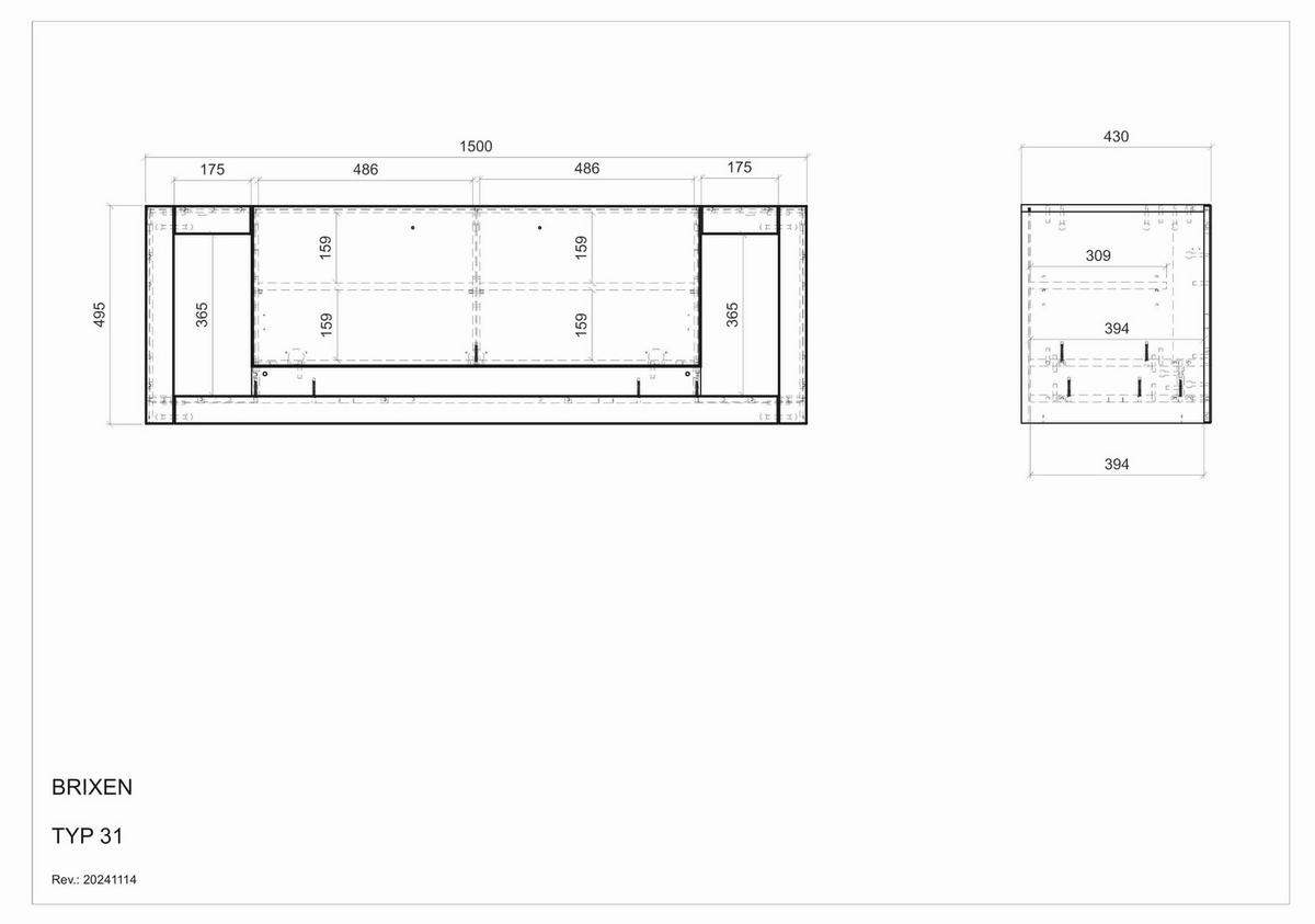 LOWBOARD  150/49/43 cm  Typenauswahl, stehend  - Eichefarben/Schwarz, Design, Holzwerkstoff/Metall (150/49/43cm) - MID.YOU