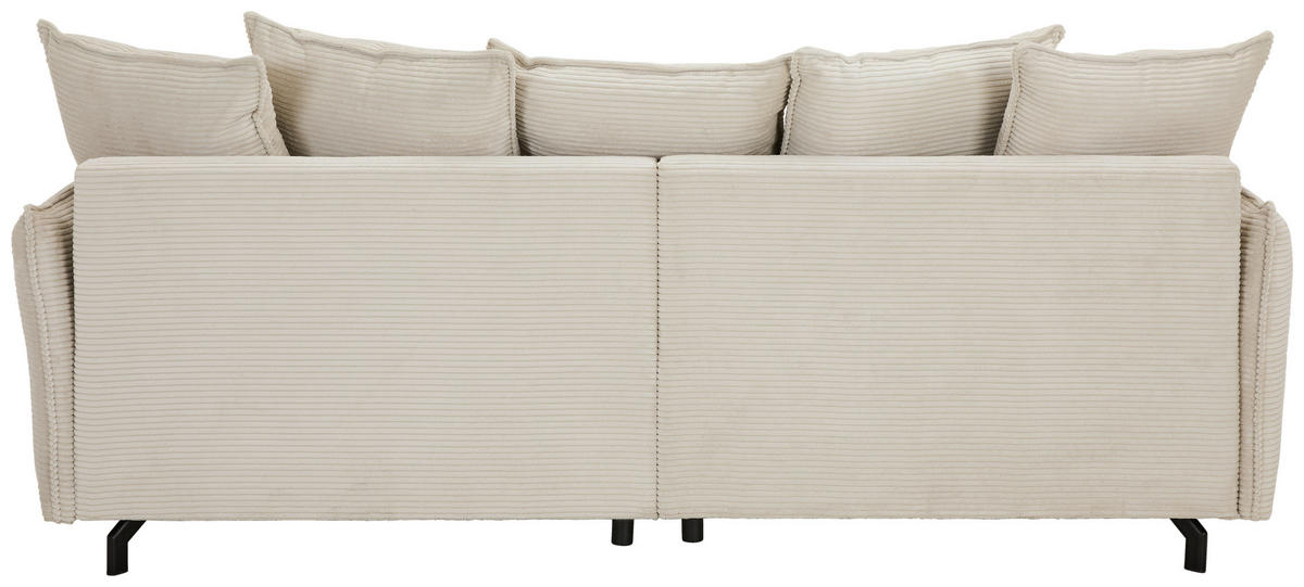 BIGSOFA Cord Naturfarben  - Schwarz/Naturfarben, Design, Textil/Metall (226/91/103cm) - Carryhome