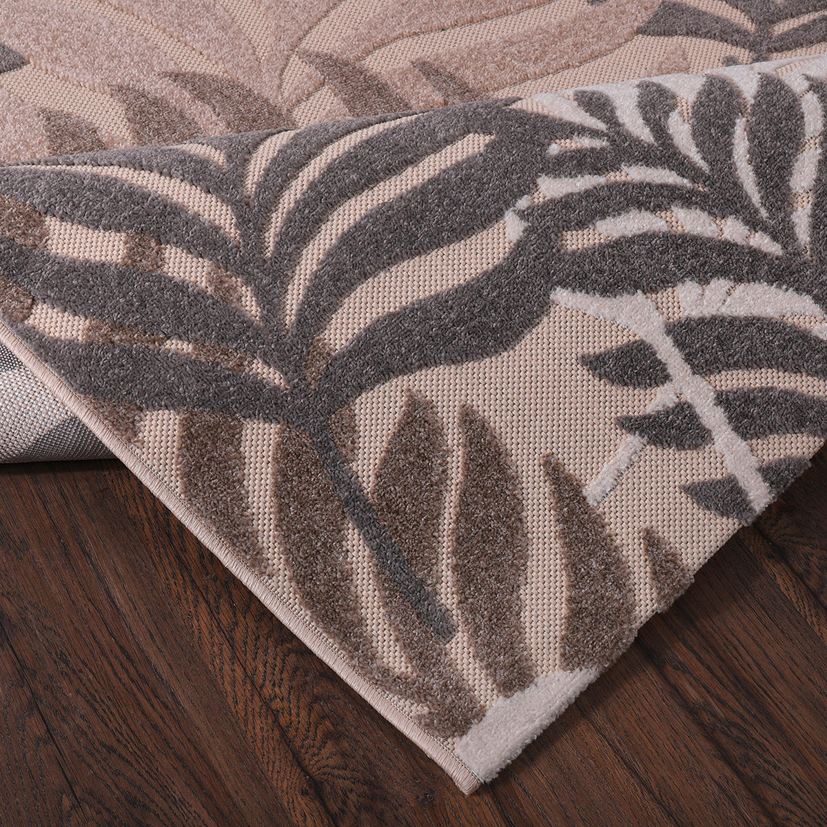 OUTDOORTEPPICH 60/110 cm Floral Beige  - Beige, LIFESTYLE, Kunststoff/Textil (60/110cm) - Novel