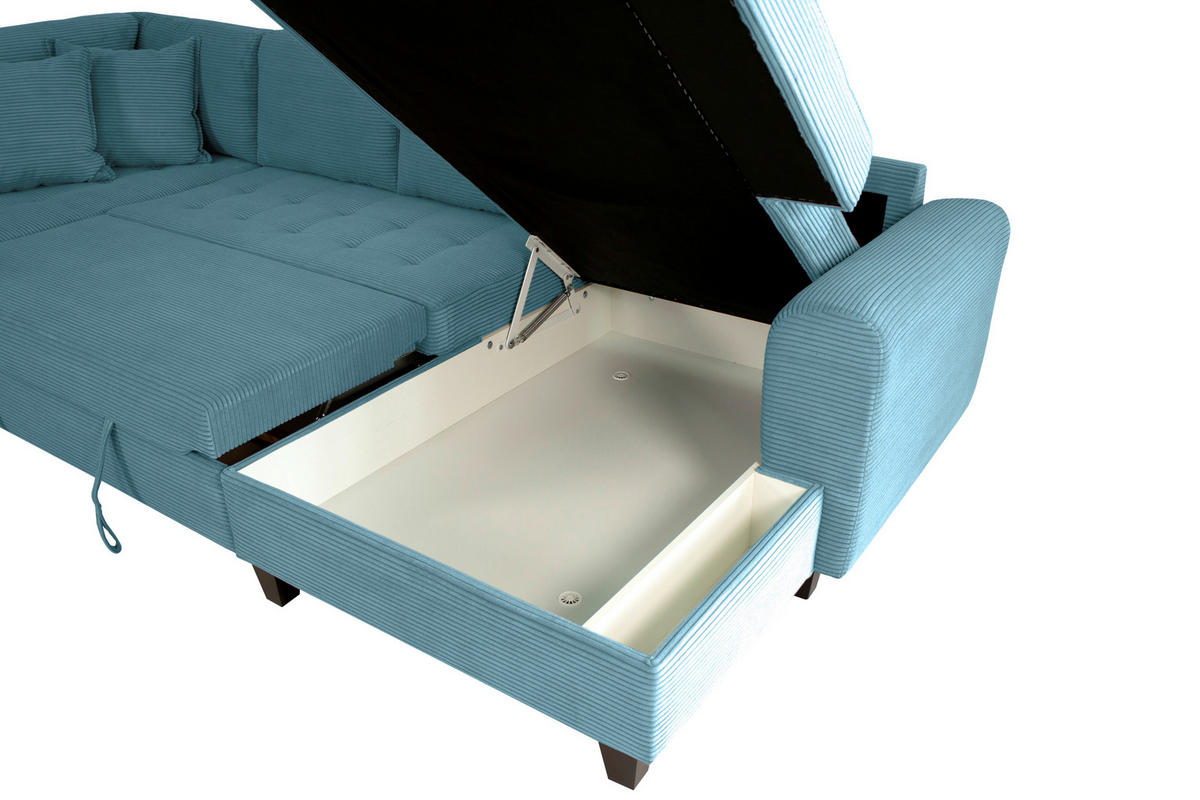 WOHNLANDSCHAFT MORITZ Hellblau Cord  - Hellblau, Trend, Textil (178/324/155cm) - P & B