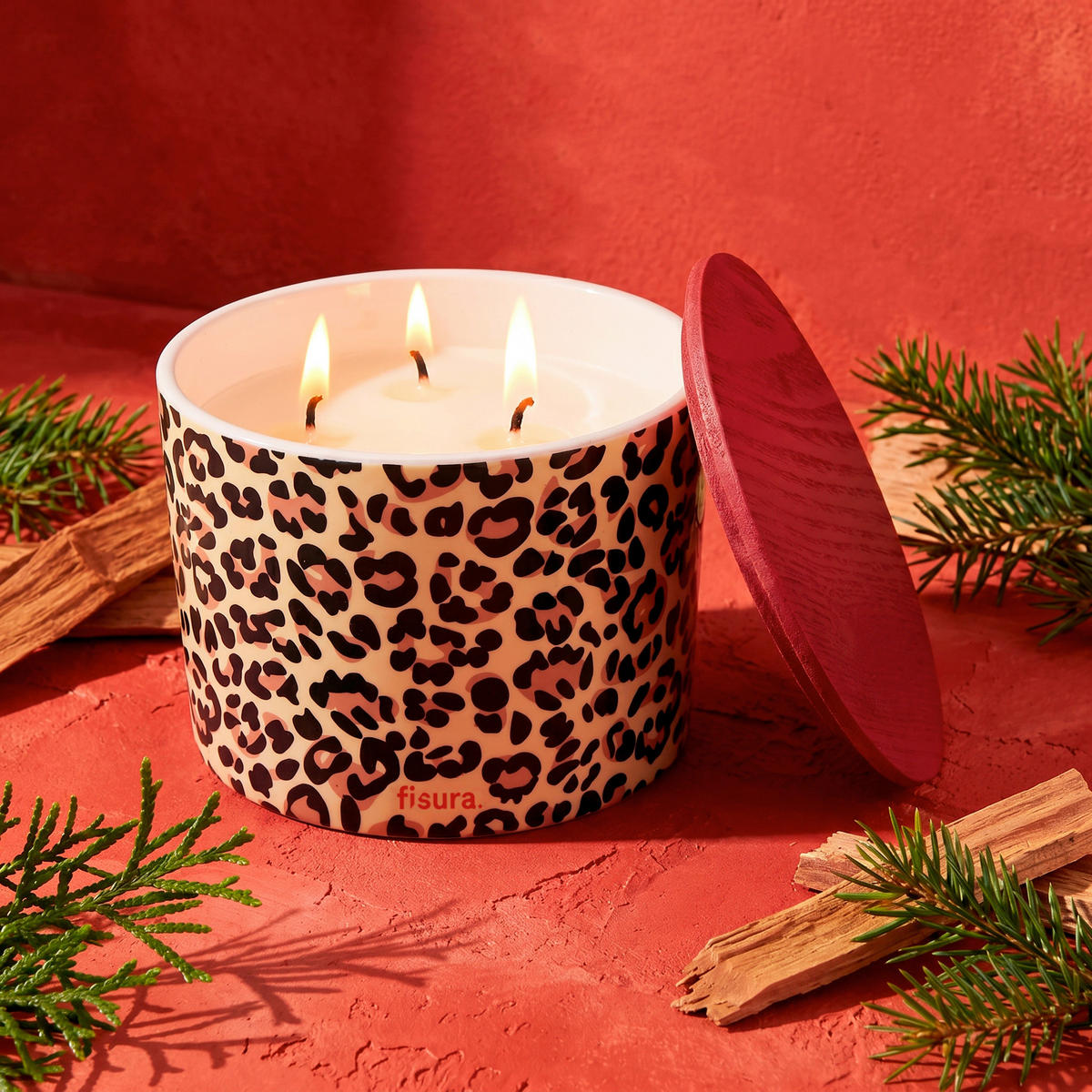 KERZE IM TOPF  - Hellbraun/Pink, Trend, Holz/Keramik (11/11/8cm)