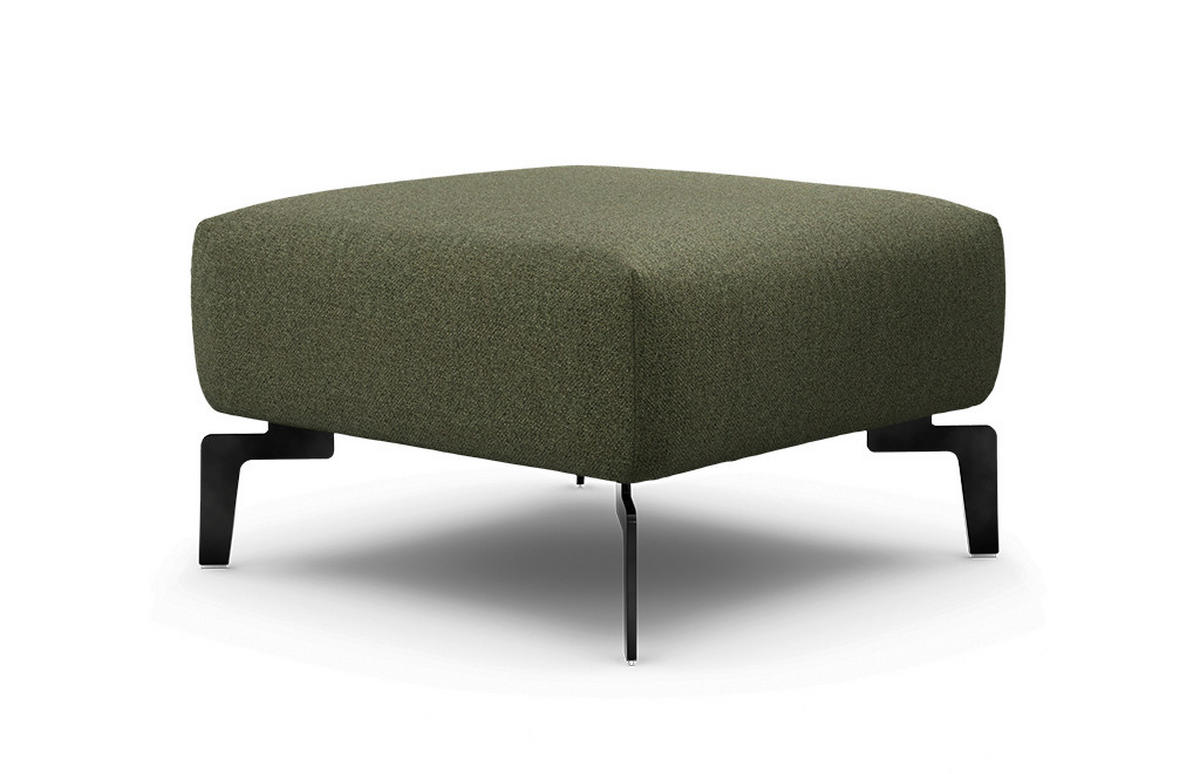 HOCKER Chenille Waldgrün  - Waldgrün/Schwarz, Design, Textil/Metall (70/70/46cm) - SENSOO