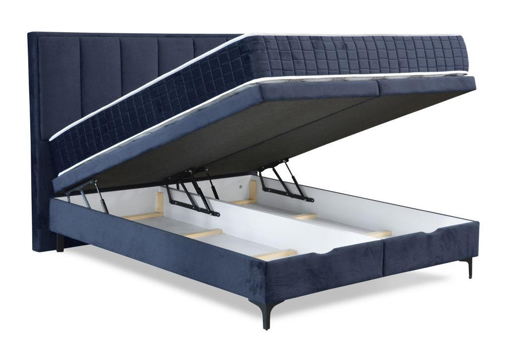 BOX KREVET BEZ OPRUGA 160/200 cm     tamnoplava  - tamnoplava/crna, Moderno, drvo/metal (160/200cm) - Hom`in