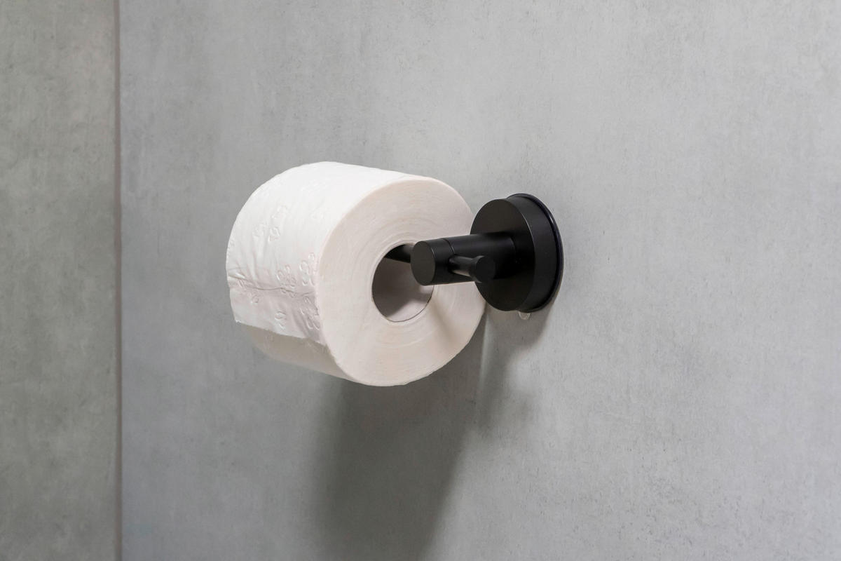 TOILETTENPAPIERHALTER  in Metall, Kunststoff  - Schwarz, Basics, Kunststoff/Metall (17,8/6,5/7,4cm) - Sadena