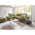 ECKSOFA in Chenille Olivgrün  240/308 cm  - Schwarz/Olivgrün, Design, Textil/Metall (240/308cm) - Xora