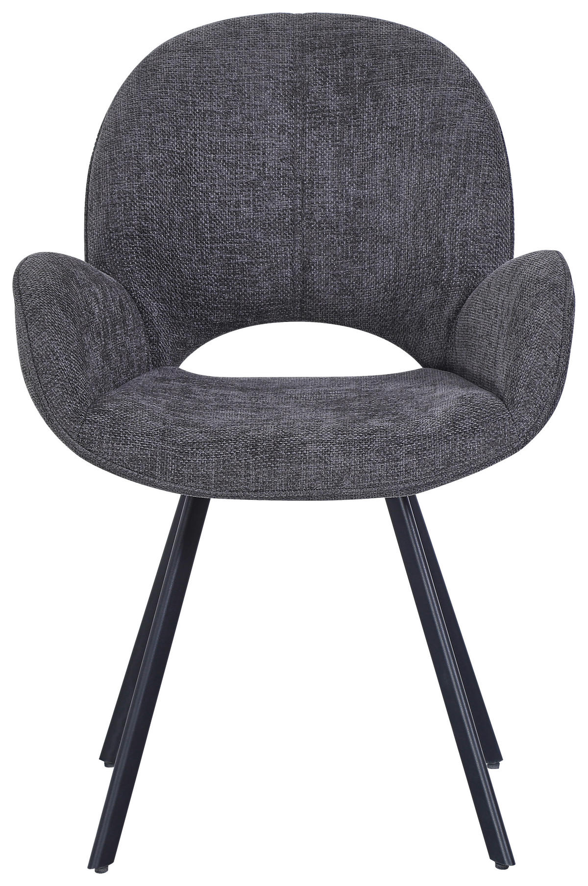 ARMLEHNSTUHL  in Eisen Webstoff  - Schwarz/Grau, MODERN, Textil/Metall (61/88/62cm) - MID.YOU