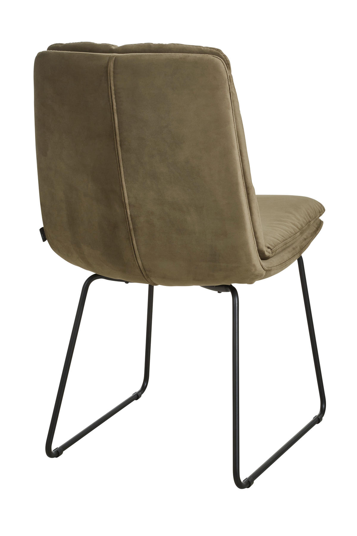 STUHL  in Velours  - Schwarz/Olivgrün, Design, Textil/Metall (48/90/69cm) - Johann Jakob