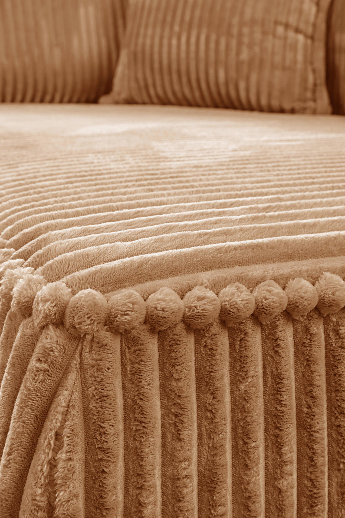 SOFA in Cord Rostfarben  - Rostfarben/Schwarz, Design, Holz/Textil (223/95/121cm) - MID.YOU