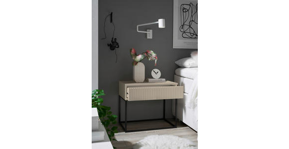 NACHTKÄSTCHEN 60/51,7/38,5 cm  in Schwarz, Kaschmir  - Kaschmir/Schwarz, MODERN, Holzwerkstoff/Metall (60/51,7/38,5cm) - Carryhome