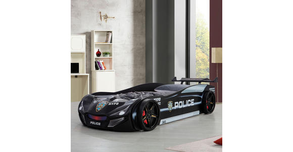 AUTOBETT 90/200 cm Schwarz  - Schwarz/Braun, KONVENTIONELL, Holz/Holzwerkstoff (90/200cm) - Xora