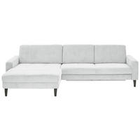 ECKSOFA in Cord Silberfarben  - Silberfarben/Schwarz, Modern, Textil/Metall (177/302cm) - Beldomo Style