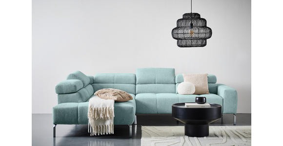 ECKSOFA  in Flachgewebe Salbeigrün  224/282 cm  - Chromfarben/Salbeigrün, KONVENTIONELL, Textil/Metall (224/282cm) - Hom`in