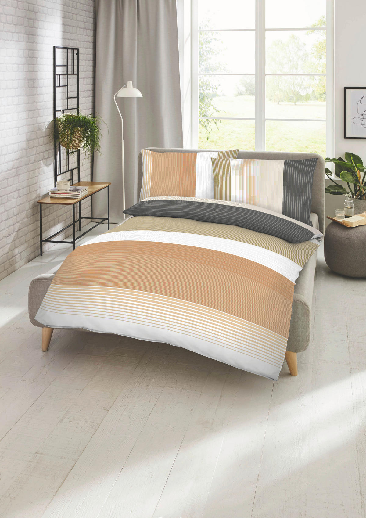 BETTWÄSCHE Progress Makosatin 140/200 cm  - Dunkelgelb, Design, Textil (140/200cm) - Kaeppel