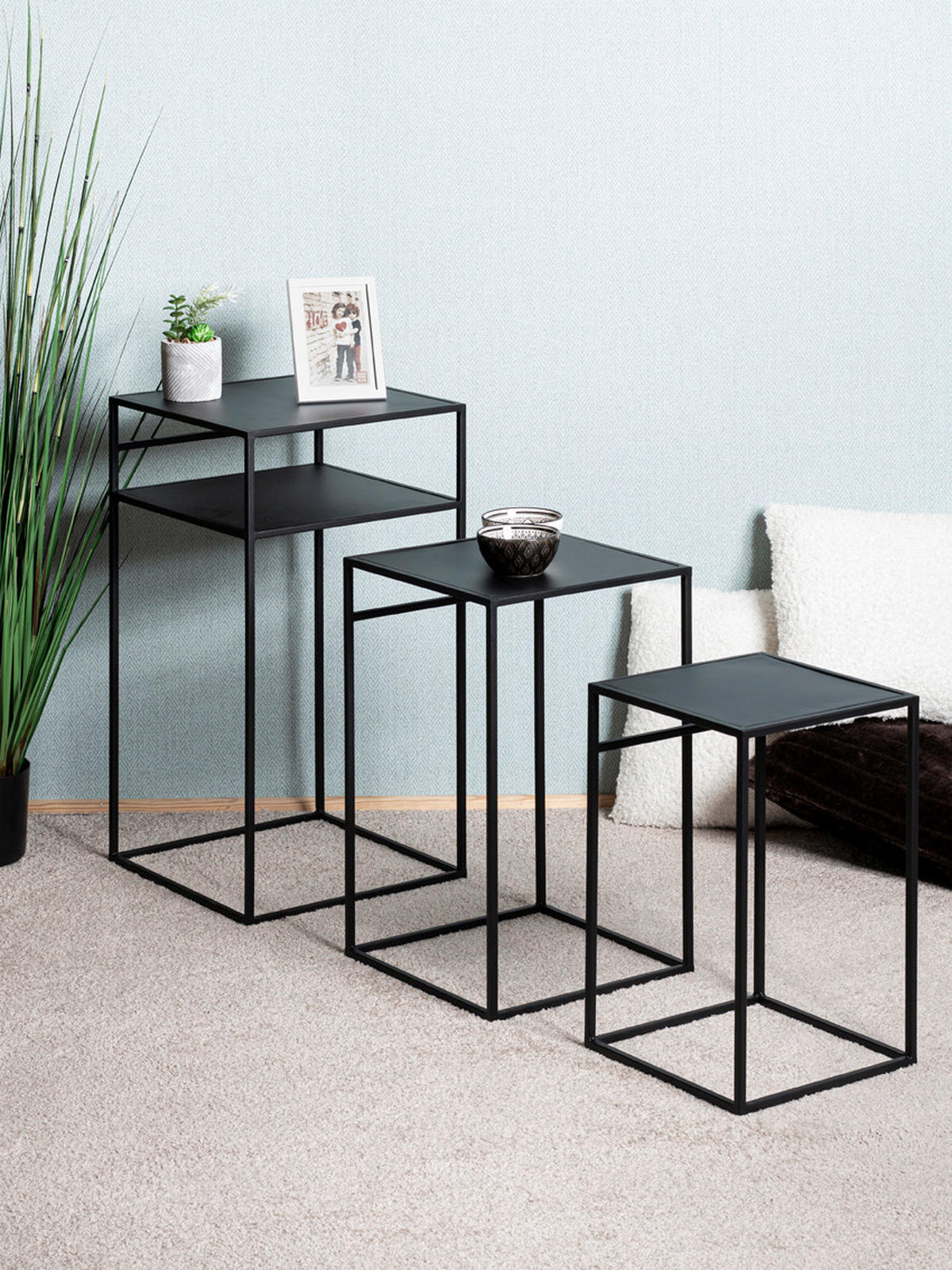 SET STOČIĆA   - crna, Moderno, metal (26/30/34/42/50/64/26/30/34cm) - Carryhome