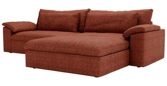 ECKSOFA  in Webstoff Rostfarben  306/198 cm  - Rostfarben/Schwarz, MODERN, Kunststoff/Textil (306/198cm) - Carryhome