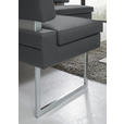 ECKBANK 200/158 cm  in Grau, Edelstahlfarben  - Edelstahlfarben/Grau, Design, Textil/Metall (200/158cm) - Dieter Knoll