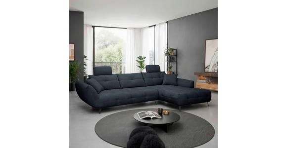 KOPFSTÜTZE - Dunkelblau, KONVENTIONELL, Textil (55/28/18cm) - Hom`in