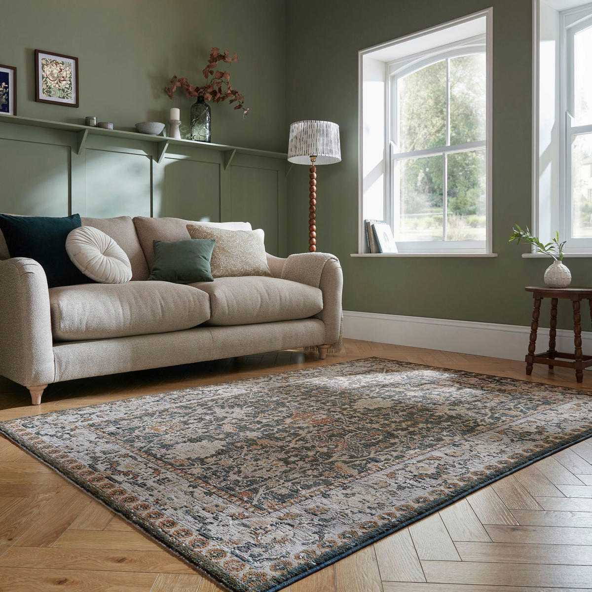 VINTAGE-TEPPICH 200/300 cm Amelina Waldgrün  - Waldgrün, Basics, Kunststoff/Textil (200/300cm) - Flair Rugs