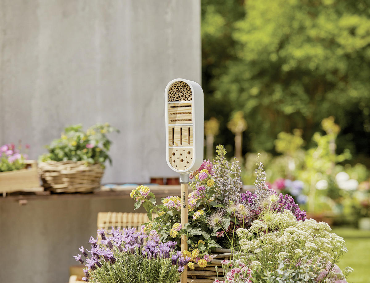 CLICK UP INSEKTENHOTEL - Naturfarben/Weiß, Basics, Holz/Kunststoff (12,7/16,2/37,8cm) - Gardena