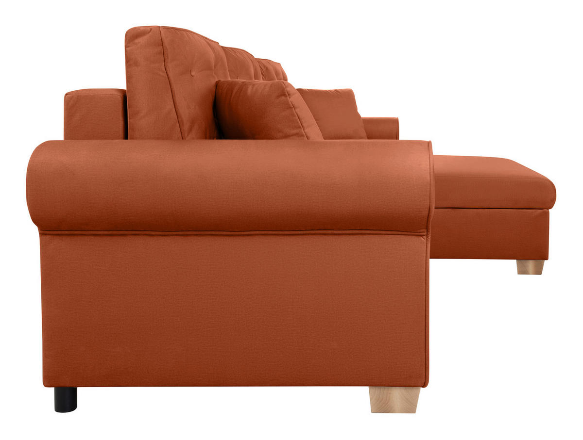 ECKSOFA Arles Terracotta  - Buchefarben/Terracotta, Design, Holz/Textil (266/161cm) - MID.YOU