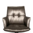 ARMLEHNSTUHL  in Eisen Lederlook  - Schwarz/Braun, Design, Textil/Metall (59/89,5/63cm) - Novel