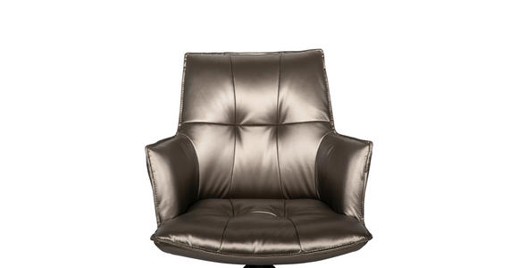 ARMLEHNSTUHL in Eisen Lederlook - Schwarz/Braun, Design, Textil/Metall (59/89,5/63cm) - Novel