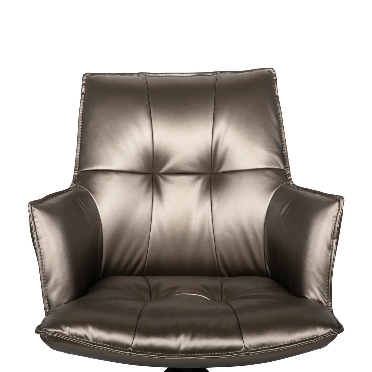ARMLEHNSTUHL  in Eisen Lederlook  - Schwarz/Braun, Design, Textil/Metall (59/89,5/63cm) - Novel