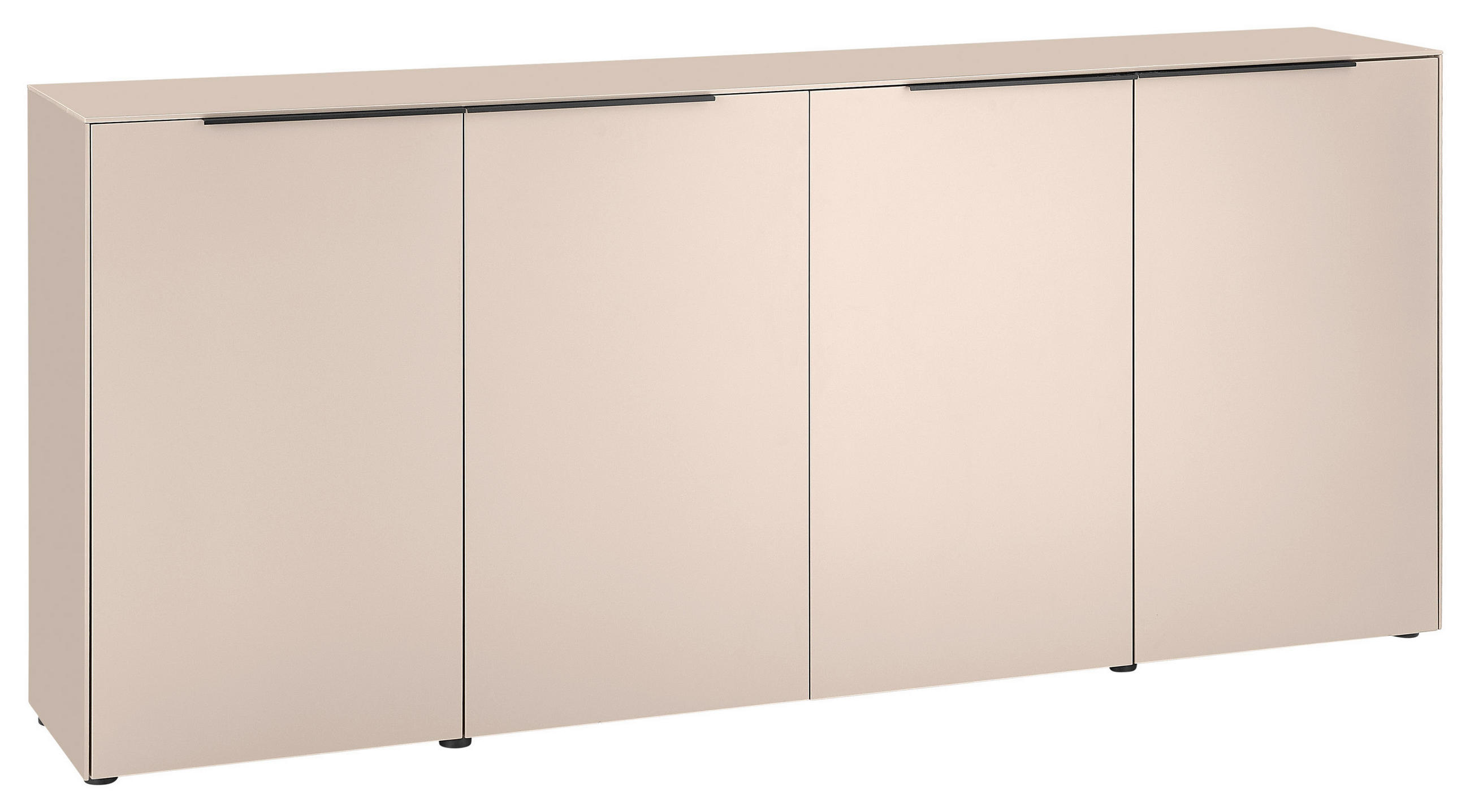 SIDEBOARD  200/87/38 cm  - Kaschmir/Schwarz, Design, Holzwerkstoff/Kunststoff (200/87/38cm) - Voleo