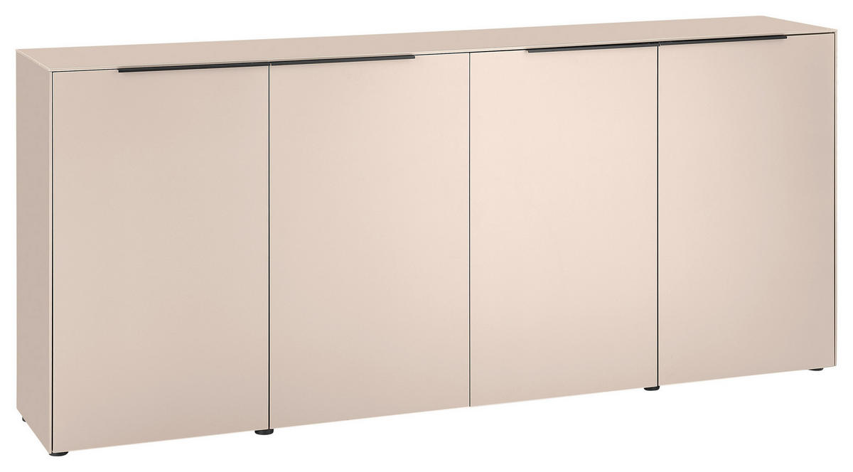 SIDEBOARD  200/87/38 cm  - Kaschmir/Schwarz, Design, Holzwerkstoff/Kunststoff (200/87/38cm) - Voleo