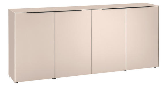 SIDEBOARD  200/87/38 cm  - Kaschmir/Schwarz, Design, Holzwerkstoff/Kunststoff (200/87/38cm) - Voleo